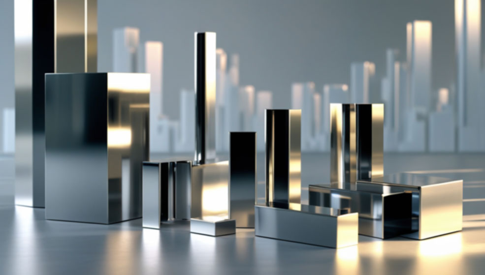 Polished 430 stainless – steel square bars for architectural decorative applications